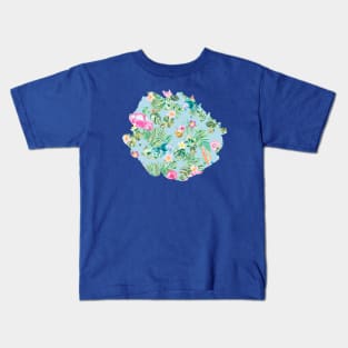 Hawaiian Tropical Dreamy blue Kids T-Shirt